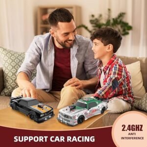 While Stocks Last：RC Drift Car 2.4GHz 1:16 Scale 4WD High Speed Remote Control Cars Vehicle with LED Lights Two Batteries and Drifting Tires Racing Sport Toy Cars for Adults Boys Girls Kids - Image 4