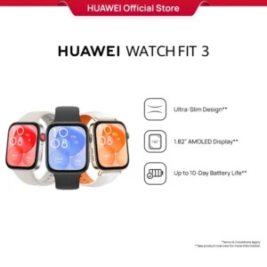 [Today Only Free Shipping]HUAWEI WATCH FIT 3 Smartwatch, 1.82" AMOLED Display, Ultra-Slim Design, All-Round Fitness Management, Comprehensive Health Management, Durable Battery Life, Compatible with iOS & Android, Black
