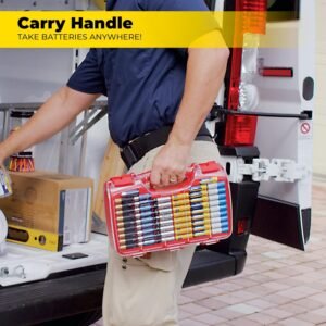 Alternative view of [Today's Special Price]Ontel Battery Daddy - Battery Organizer Storage Case with Tester, Stores & Protects Up to 180 Batteries, Clear Locking Lid, As Seen On TV