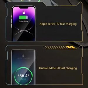 [New User Only Free Shipping]65W Data cable USB fast charging cable type C to type C PD mobile data cable 4 in 1 fast charging data cable fish screen weaving bold double Type c fast charging 6A two to two charging cable Smartphone Cellphone - Image 5